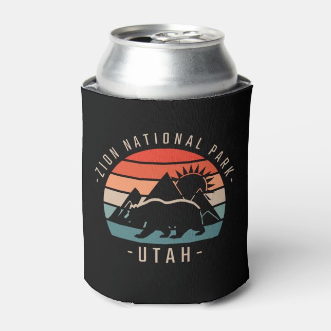 Zion National Park Retro Can Cooler (Can Front)