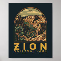 Zion National Park Retro Emblem