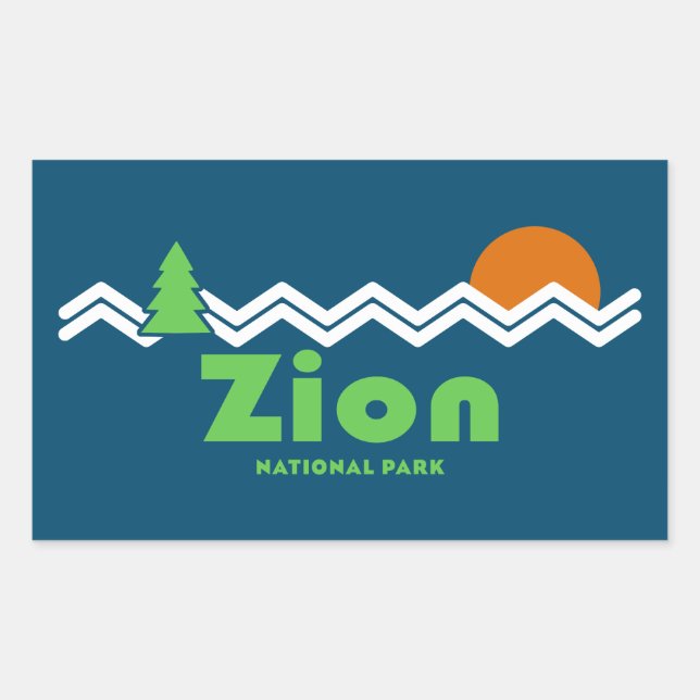 Zion National Park Retro Sticker (Front)