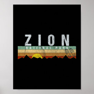 Zion National Park Tee Camping Hiking Tee 1  Poster