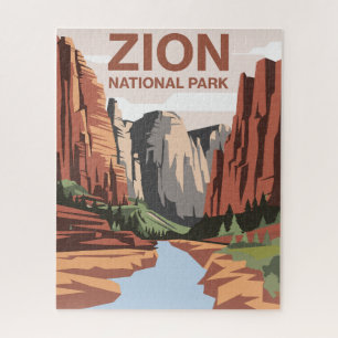Zion National Park Travel Art Jigsaw Puzzle