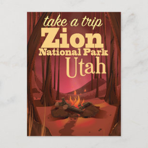 Zion National Park travel poster Postcard