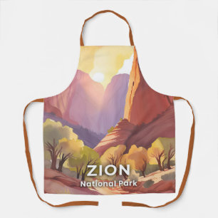 Zion National Park   Travel Watercolor Apron
