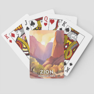 Zion National Park Travel Watercolor Playing Cards
