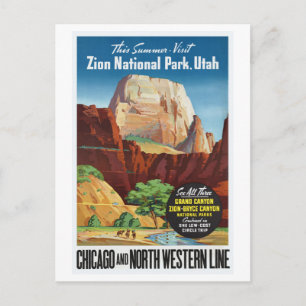 Zion National Park,Utah America Travel Postcard