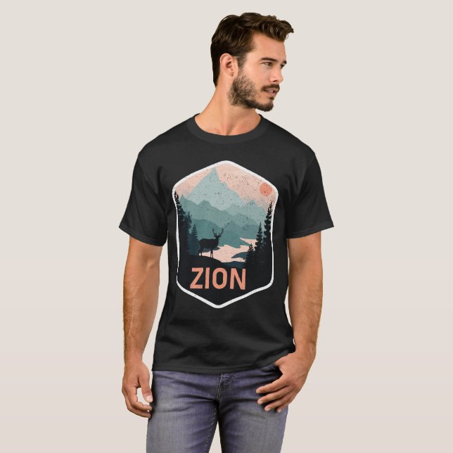 Zion National Park Utah Deer Traveller Tourist T-Shirt (Front Full)