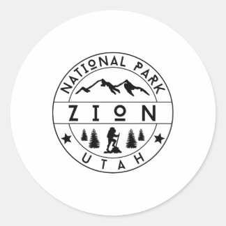 Zion National Park Utah Hiker Nature Hiking Outdoo Classic Round Sticker