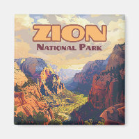 Zion National Park Utah Moab Canyon Retro