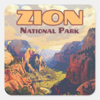 Zion National Park Utah Moab Canyon Retro