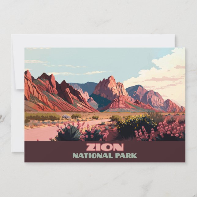 Zion National Park Utah Mountains Invitation (Front)