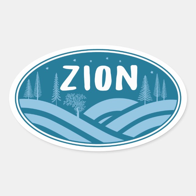 Zion National Park Utah Outdoors Oval Sticker (Front)