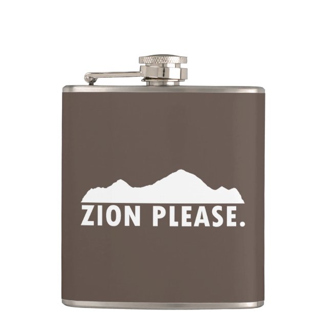 Zion National Park Utah Please Hip Flask (Front)