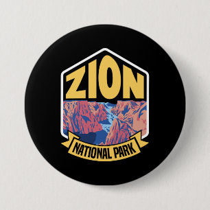 Zion National Park Utah Retro 3 Inch Round Button