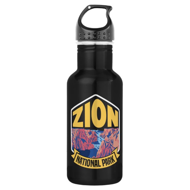 Zion National Park Utah Retro 532 Ml Water Bottle (Front)