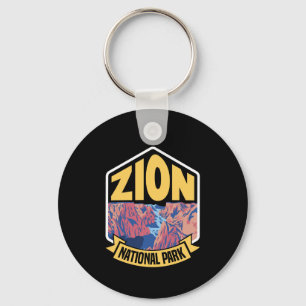 Zion National Park Utah Retro Keychain