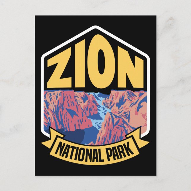 Zion National Park Utah Retro Postcard (Front)