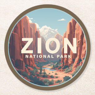 Zion National Park Utah Round Paper Coaster