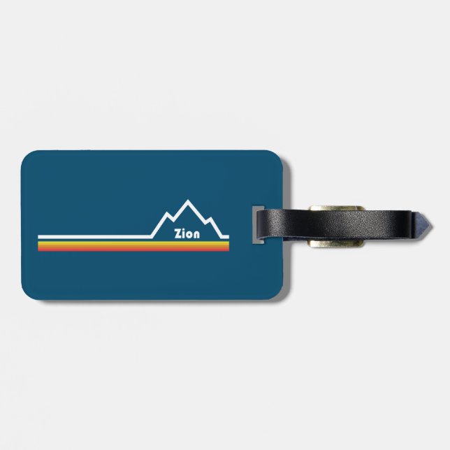 Zion National Park Utah Stripe Luggage Tag (Back Horizontal)