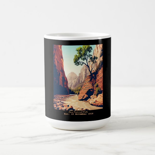 Zion National Park Utah The Narrows watercolor Coffee Mug (Center)