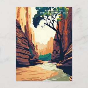 Zion National Park Utah The Narrows watercolor Postcard