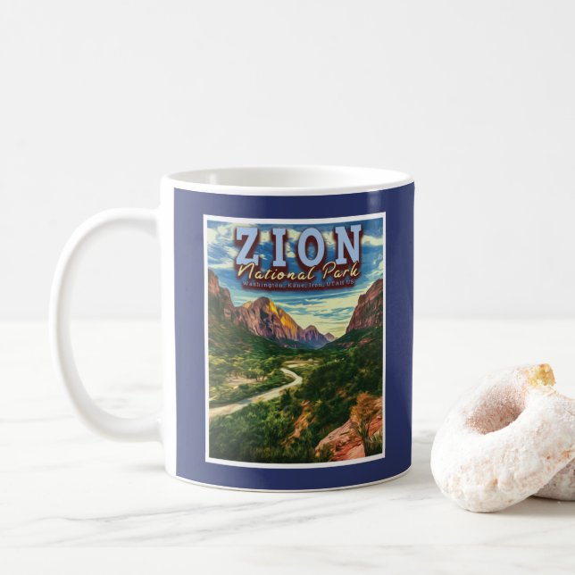 ZION NATIONAL PARK - UTAH UNITED STATES COFFEE MUG (With Donut)