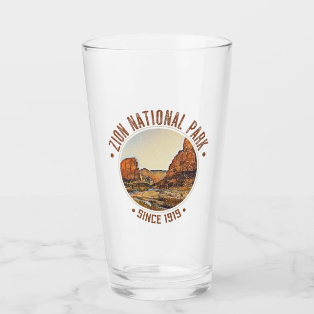 Zion National Park Utah USA Outdoors Distressed Glass (Front)