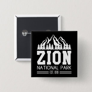 Zion National Park Utah USA Outdoors Hiking 2 Inch Square Button