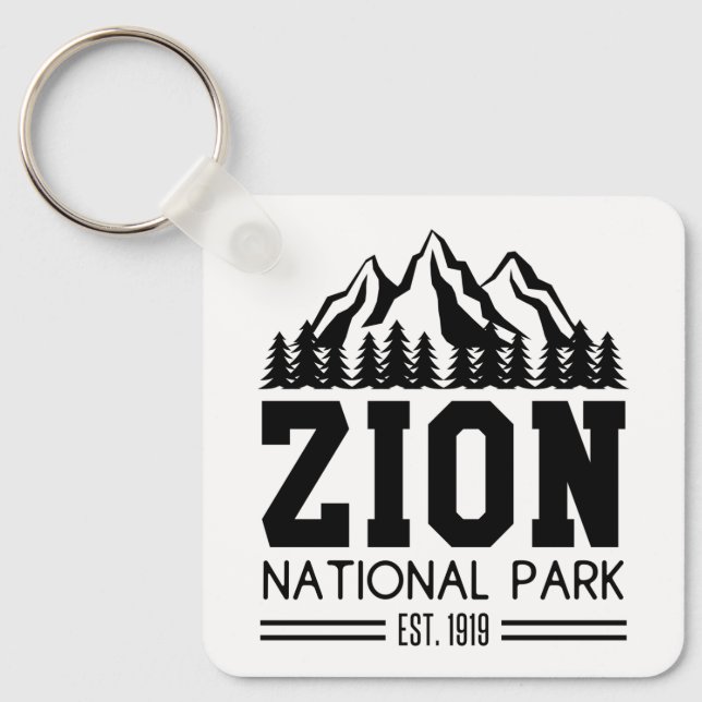 Zion National Park Utah USA Outdoors Hiking Keychain (Front)