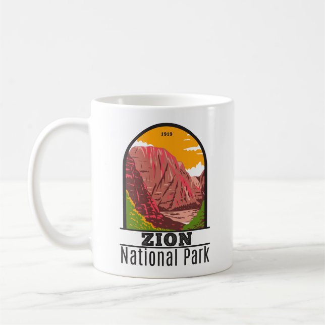 Zion National Park Utah Vintage Coffee Mug (Left)