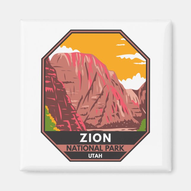 Zion National Park Utah Vintage  Magnet (Front)