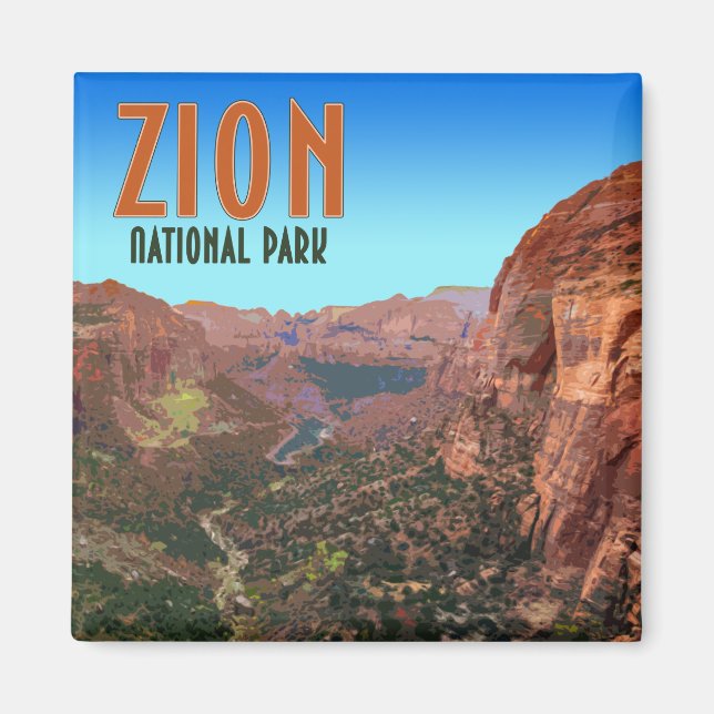 Zion National Park Utah Vintage Magnet (Front)