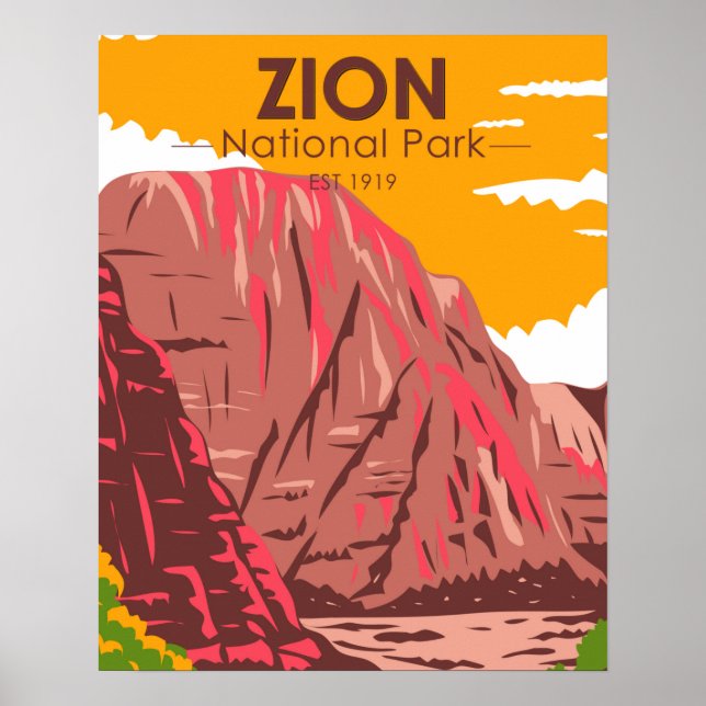 Zion National Park Utah Vintage Poster (Front)