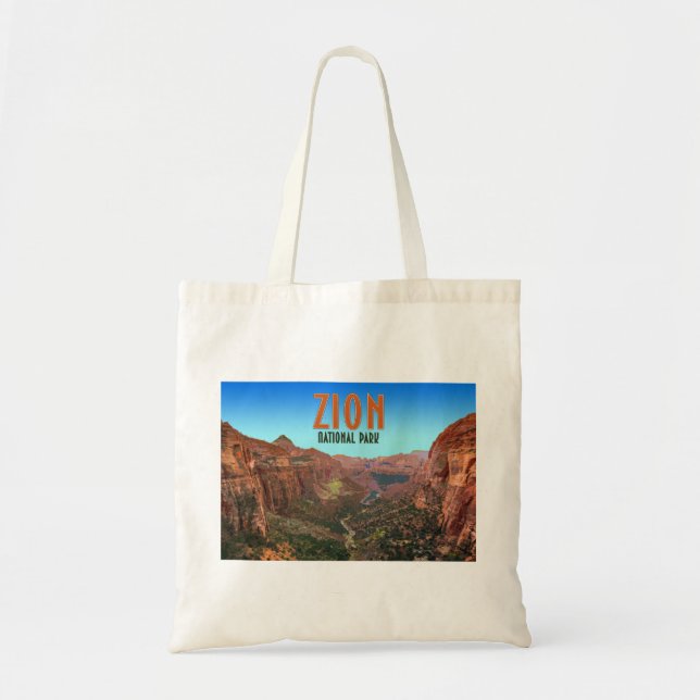 Zion National Park Utah Vintage Tote Bag (Front)
