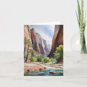 Zion National Park Utah Watercolor Card