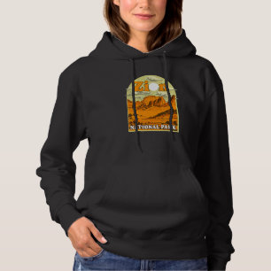 Zion National Park Vintage Artwork Artistic Souven Hoodie
