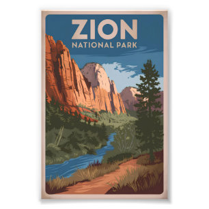 Zion National Park vintage Photo Print