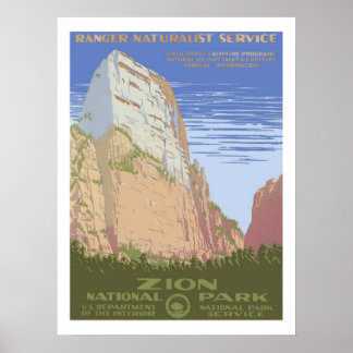 Zion National Park Vintage Travel Poster