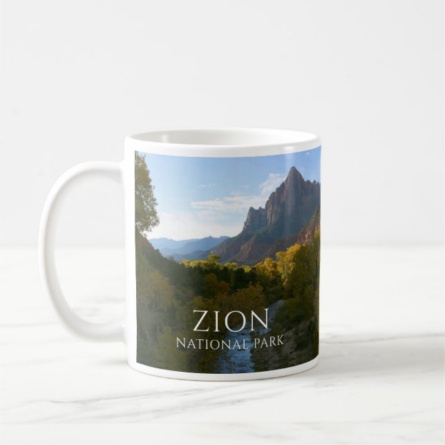 Zion National Park, Watchman Peak, Virgin River Coffee Mug (Left)