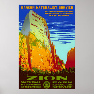 Zion National Park WPA Poster Art Utah Travel Pri