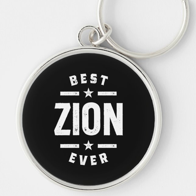 Zion Personalized Name Birthday Gift Keychain (Front)