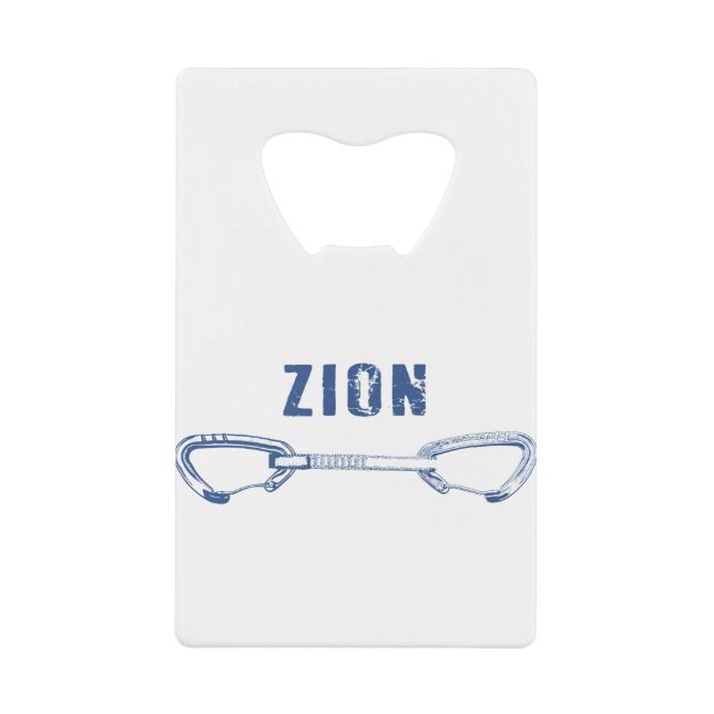 Zion Rock Climbing Quickdraw Credit Card Bottle Opener (Front)