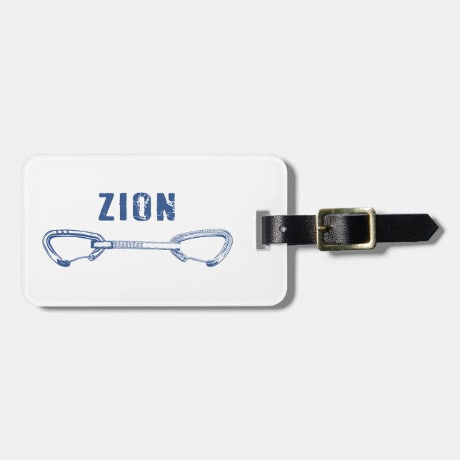 Zion Rock Climbing Quickdraw Luggage Tag (Front Horizontal)