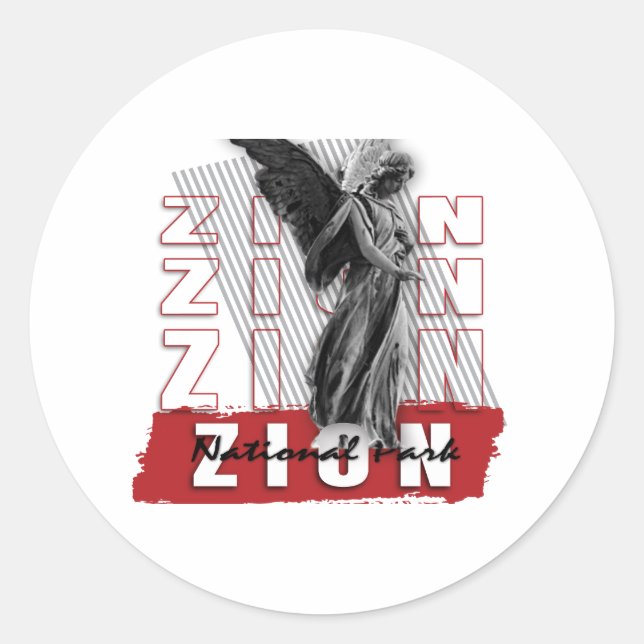 Zion small classic round sticker (Front)