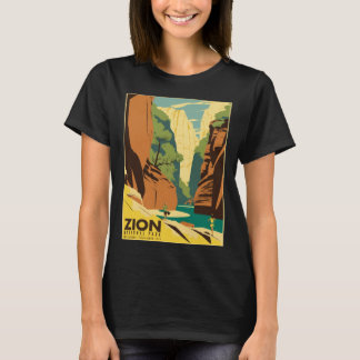 Zion The Narrows National Park Tourist Vintage Pos T-Shirt