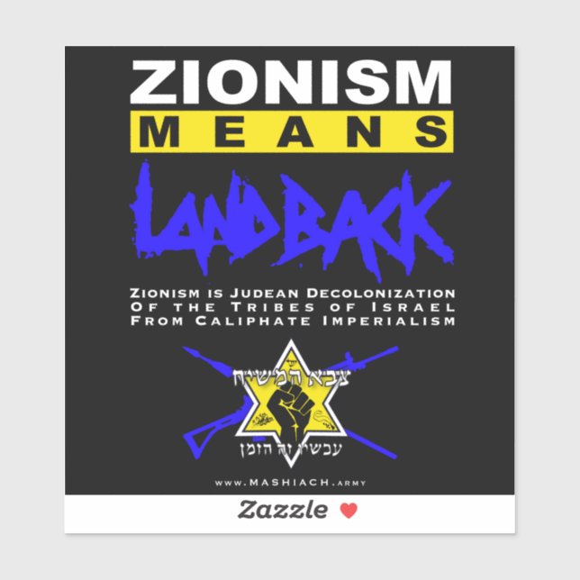 ZIONISM MEANS LANDBACK!  (Sheet)