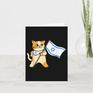 Zionist Cat Israeli Flag Pro-israel Jewish Card