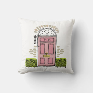 ZIP CODE Front Door New Home Realtor Moving Gift Throw Pillow