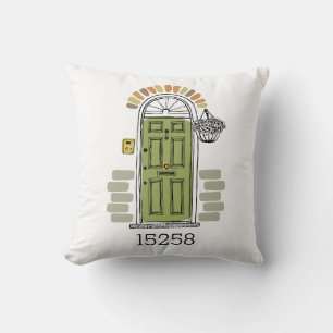 Zip Code Moving New Home Front Door Keepsake Throw Pillow