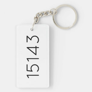 Zip Code New Home Realtor Gift Moving Minimalist Keychain