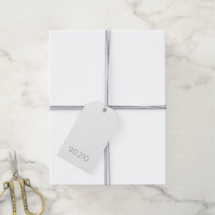 ZIP CODE Typography Grey Modern Fun Gift Tags